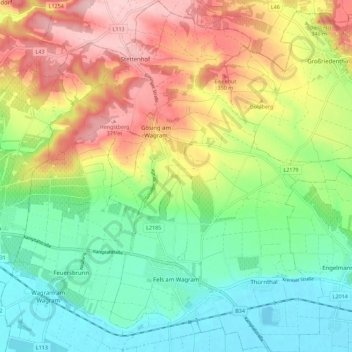 Fels am Wagram topographic map, elevation, terrain