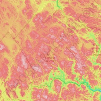 Zec du Chapeau-de-Paille topographic map, elevation, terrain