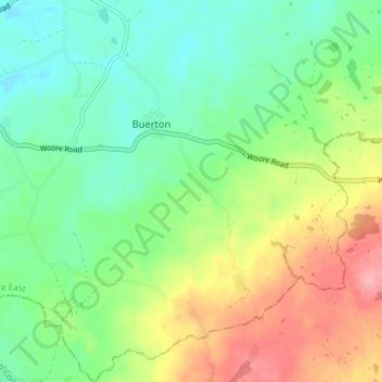 Buerton topographic map, elevation, terrain