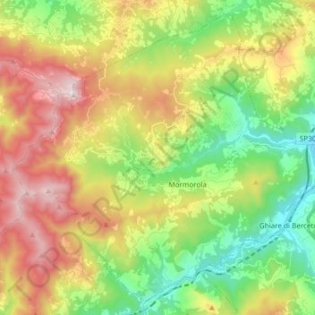 Valmozzola topographic map, elevation, terrain