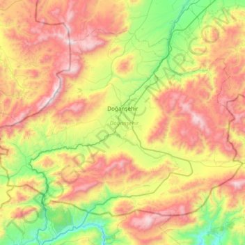 Doğanşehir topographic map, elevation, terrain