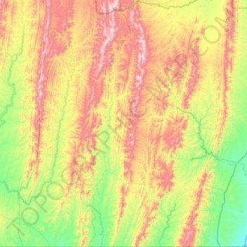 Municipio Huacaya topographic map, elevation, terrain