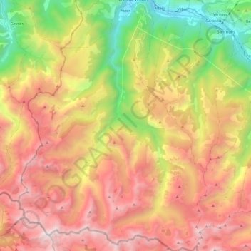 Aston topographic map, elevation, terrain