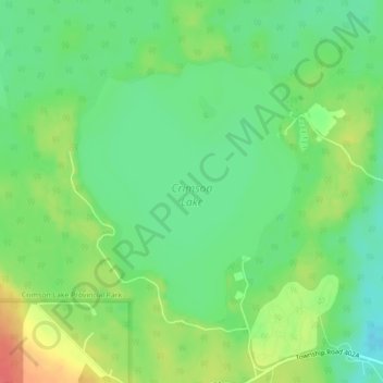 Crimson Lake topographic map, elevation, terrain