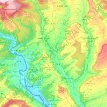 Körperich topographic map, elevation, terrain