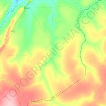 Chisamba topographic map, elevation, terrain