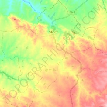 Ciborro topographic map, elevation, terrain