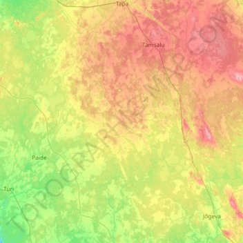 Järva vald topographic map, elevation, terrain