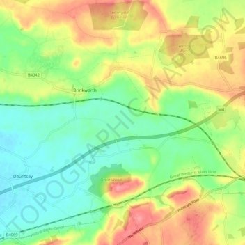 Brinkworth topographic map, elevation, terrain