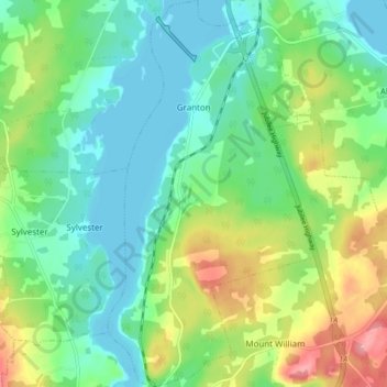 Granton topographic map, elevation, terrain