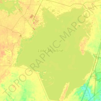 Lake Moultrie topographic map, elevation, terrain