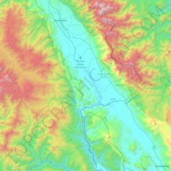 Lawe Alas topographic map, elevation, terrain