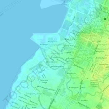 Barangay 34 topographic map, elevation, terrain