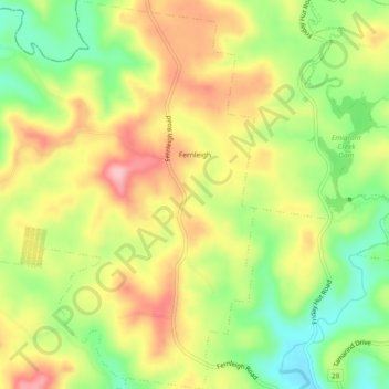 Fernleigh topographic map, elevation, terrain