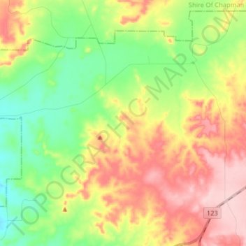East Chapman topographic map, elevation, terrain