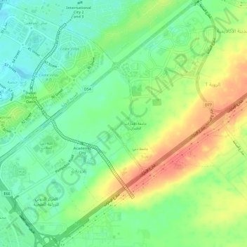 Academic City topographic map, elevation, terrain