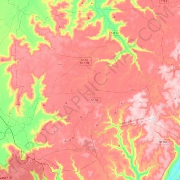 Grundy County topographic map, elevation, terrain