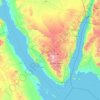 Gouvernorat du Sinaï Sud topographic map, elevation, terrain