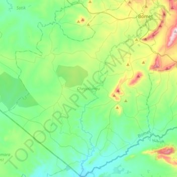 Chepalungu topographic map, elevation, terrain