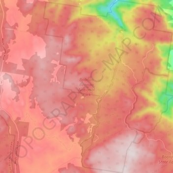 Boonoo Boonoo National Park topographic map, elevation, terrain