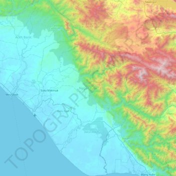 Nagan Raya topographic map, elevation, terrain
