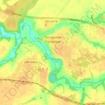 Погорелое Городище topographic map, elevation, terrain