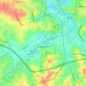 Cottleville topographic map, elevation, terrain