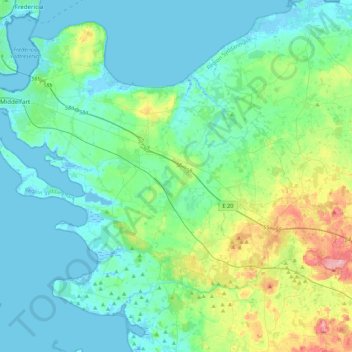 Middelfart Municipality topographic map, elevation, terrain