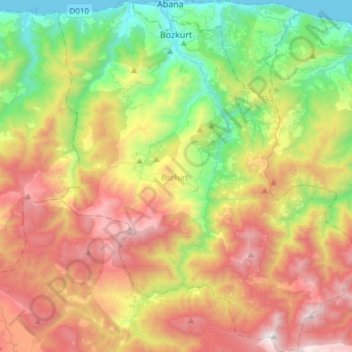 Bozkurt topographic map, elevation, terrain