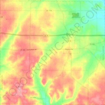 Vermillion Township topographic map, elevation, terrain