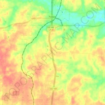 Pollock topographic map, elevation, terrain