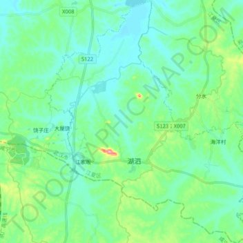 Husi topographic map, elevation, terrain