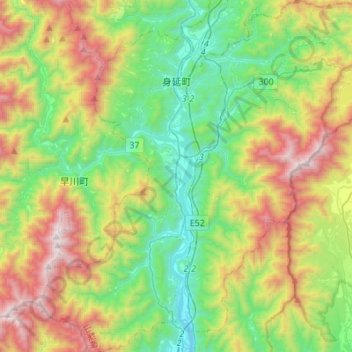 Minobu topographic map, elevation, terrain