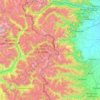 Alpes cottiennes topographic map, elevation, terrain