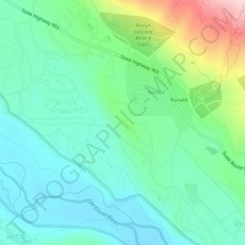 Ronald topographic map, elevation, terrain