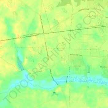 Cane Savannah topographic map, elevation, terrain