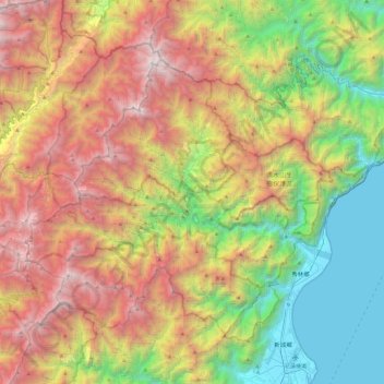 Taroko National Park topographic map, elevation, terrain