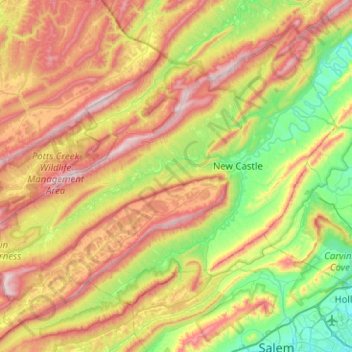 Craig County topographic map, elevation, terrain