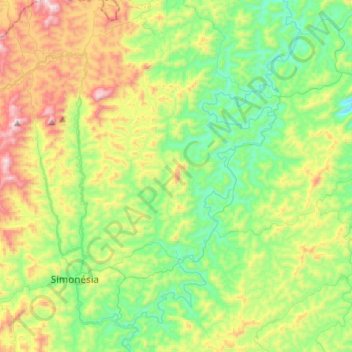 Santana do Manhuaçu topographic map, elevation, terrain