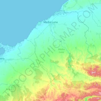 Media Luna topographic map, elevation, terrain