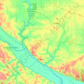 Randolph County topographic map, elevation, terrain