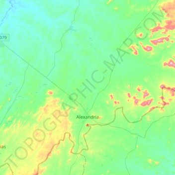 Alexandria topographic map, elevation, terrain