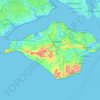 Île de Wight topographic map, elevation, terrain