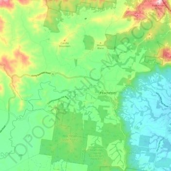 Peachester topographic map, elevation, terrain