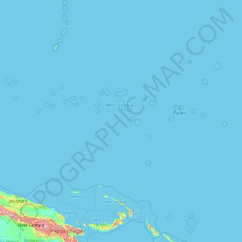 Federated States of Micronesia topographic map, elevation, terrain