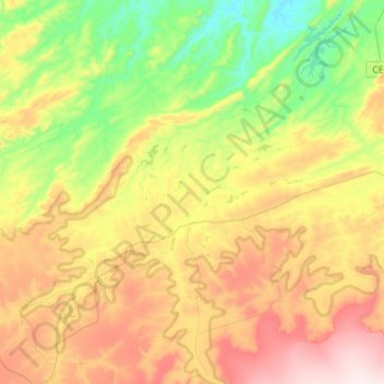Potengi topographic map, elevation, terrain