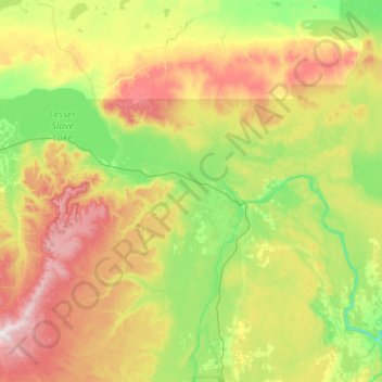 Municipal District of Lesser Slave River topographic map, elevation, terrain