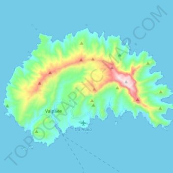 Ua Huka topographic map, elevation, terrain