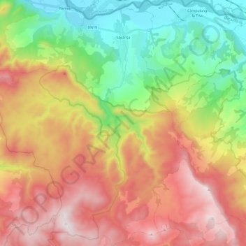 Săpânța topographic map, elevation, terrain