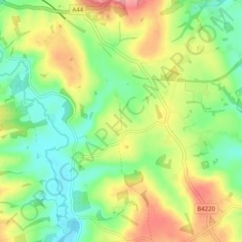 Stanford Bishop topographic map, elevation, terrain